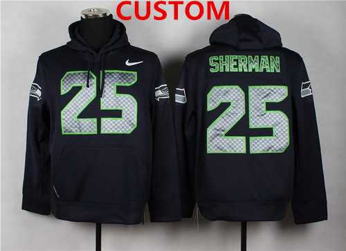 Men's Seattle Seahawks Custom Nike Navy Blue Hoodie,We sell and wholesale Men's Seattle Seahawks Custom Nike Navy Blue Hoodie on line form chian!